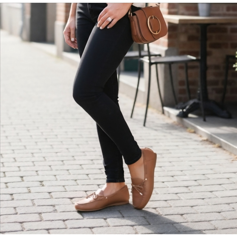 Michael Kors Sutton LEATHER Oxford Loafers Moccasins 9.5 M Luggage Brown
